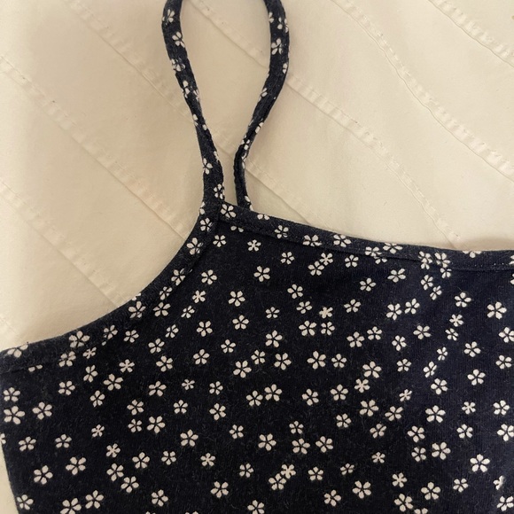 Navy and white flower crop top - Picture 4 of 5